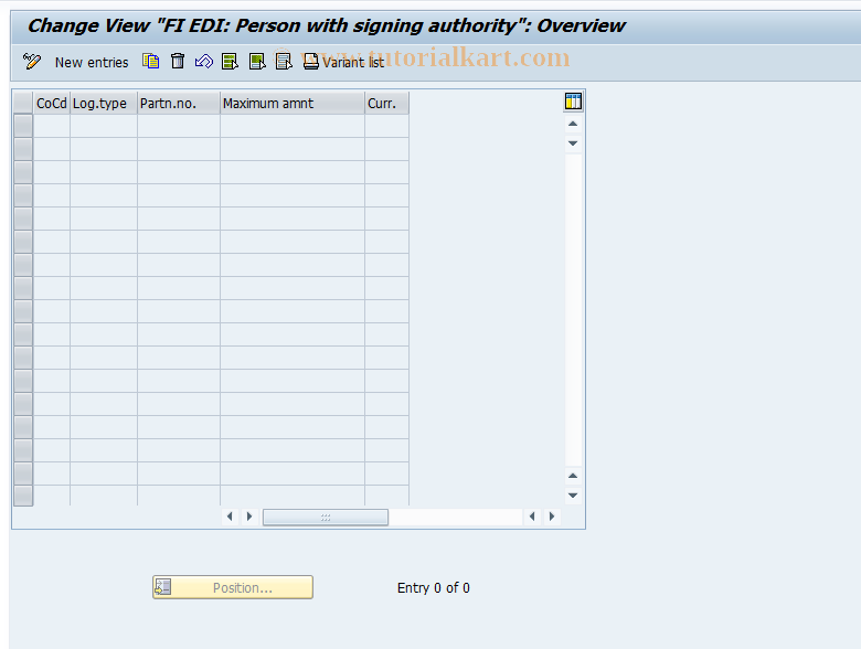 SAP TCode OBWR - C FI Maintain Table FEDIWF1