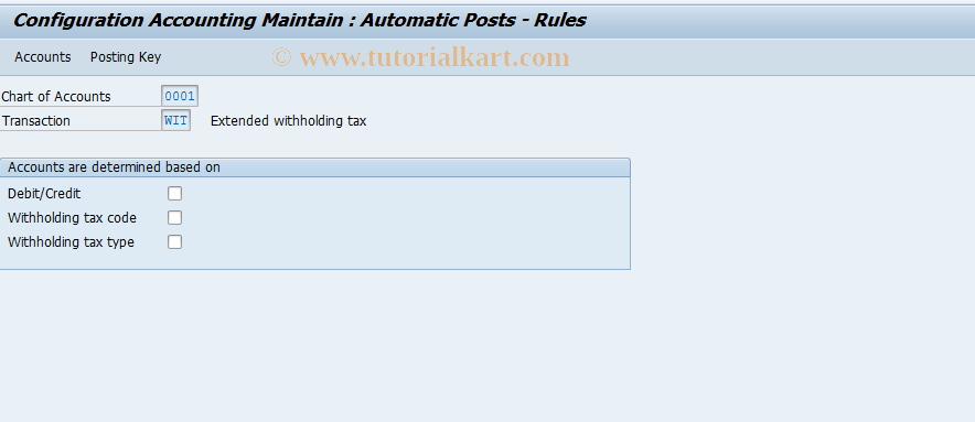 SAP TCode OBWW - C FI Withholding Tax