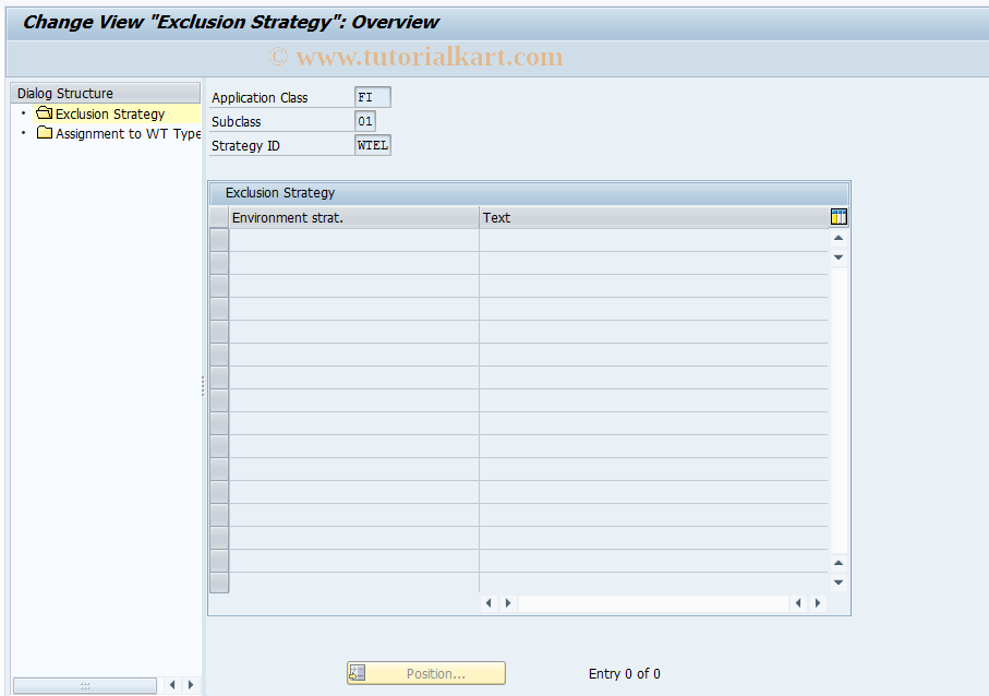 SAP TCode OBW_EXCL - Derivation tool for Exclusions