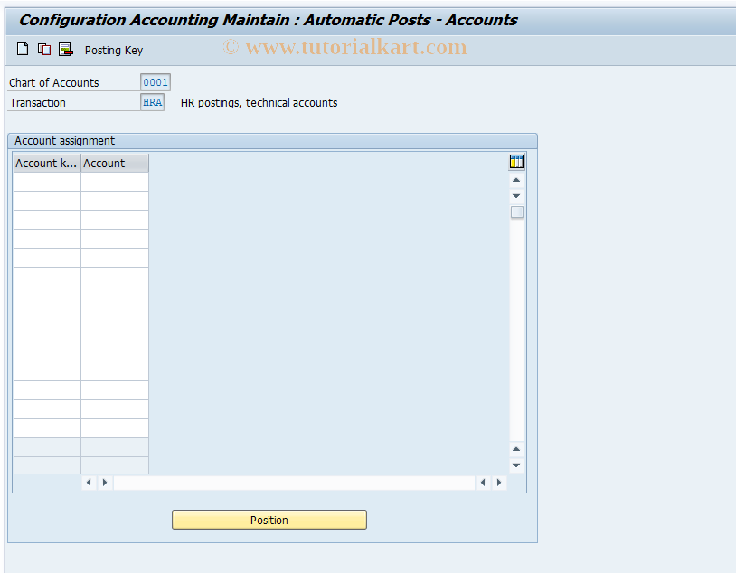 SAP TCode OBYL - C FI Table T030 HRI + HRC