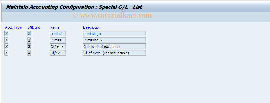 SAP TCode OBYM - C FI Table T074 Bill of Exchange