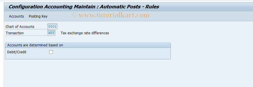 SAP TCode OBYY - C FI Table T030 Maintenance KDT/KDT