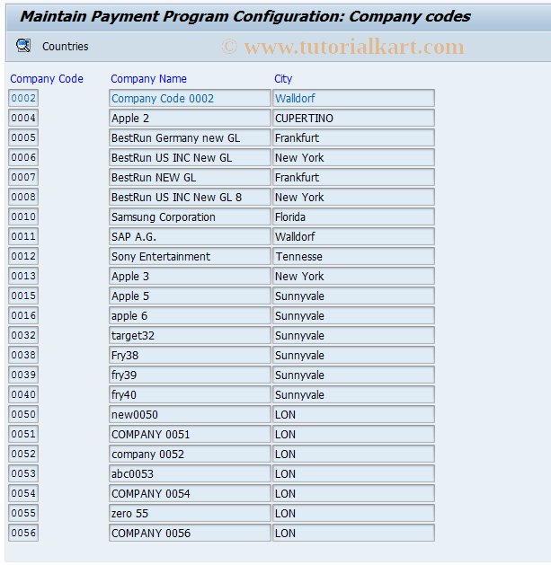 SAP TCode OBZ4 - C FI FBZP T042E