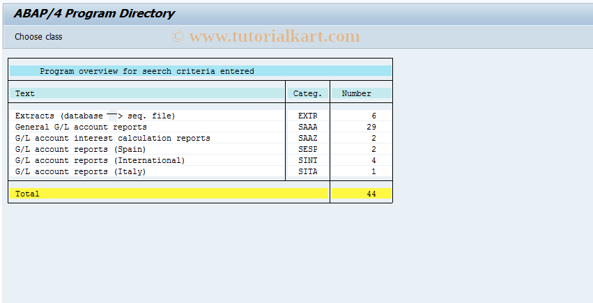 SAP TCode OBZD - Reporting Selection: G/L Accounts