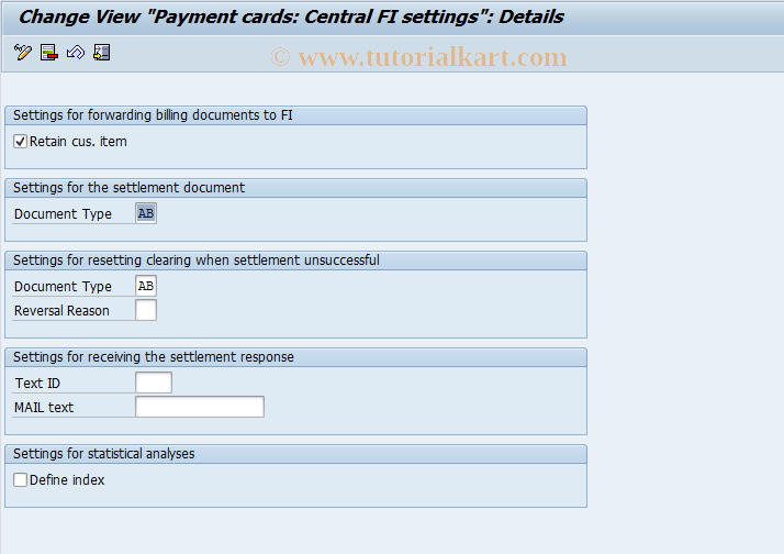 SAP TCode OBZH - C FI Maintenance Table TCCFI