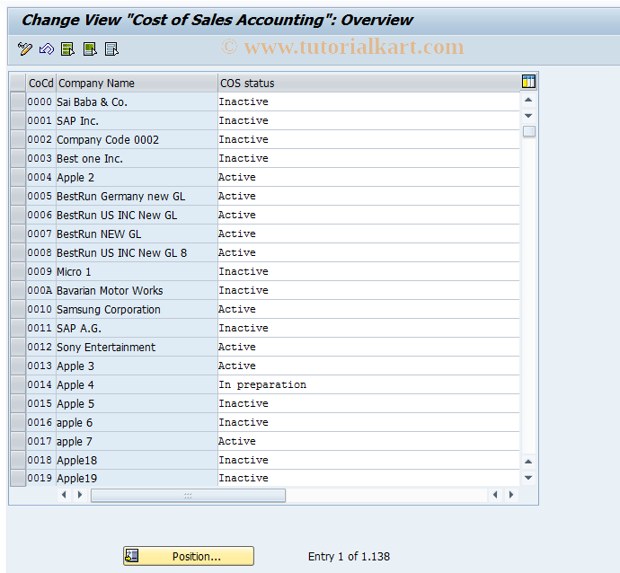 SAP TCode OBZL - C FI Maintain Table T001 (XCOS)