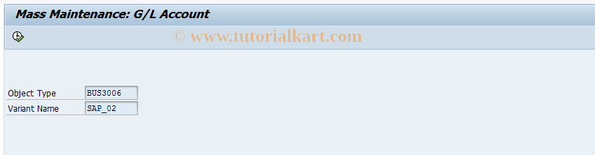 SAP TCode OB_GLACC13 - G/L acct record: Mass maintenance 03