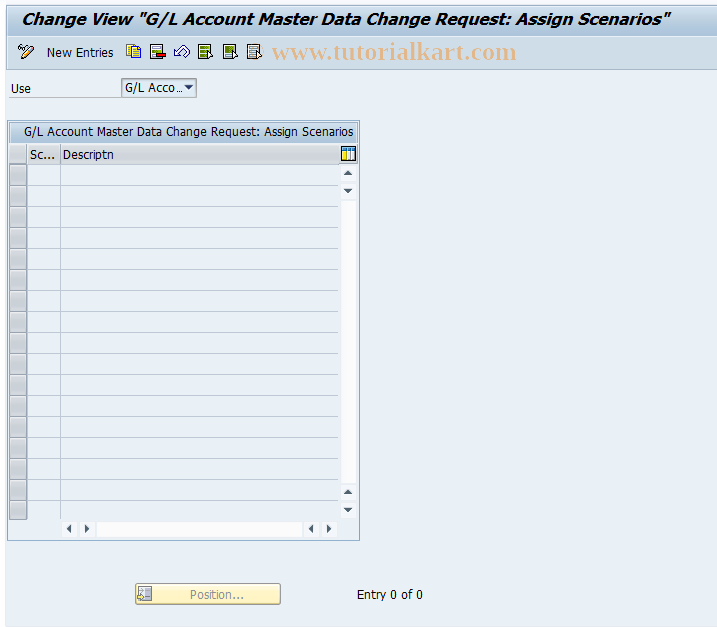 SAP TCode OB_GLACC31 - Assign G/L Account Change Request
