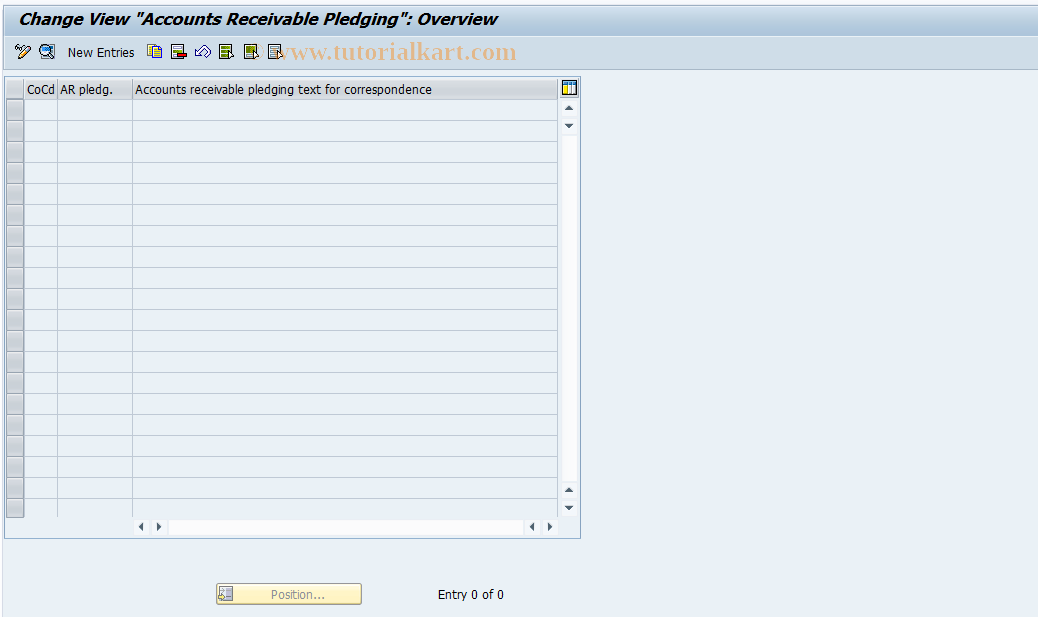 SAP TCode OB_V_CESSION - FI Customizing: Accounts Rble Fact.Ind.