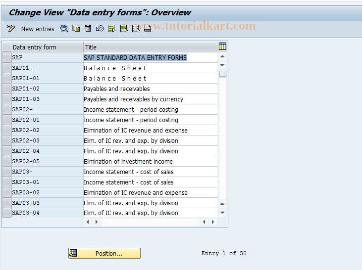 SAP TCode OC16 - C FI-LC : Table T859