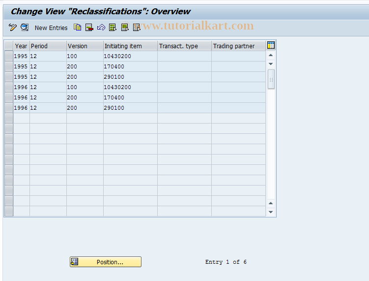 SAP TCode OC26 - C FI-LC : Table T864