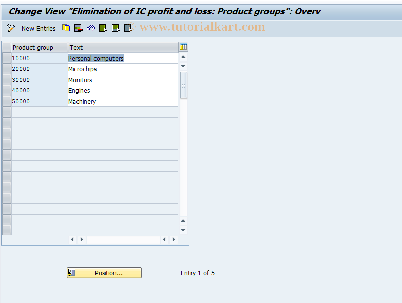 SAP TCode OC35 - C RF-KONS: Table T866Z