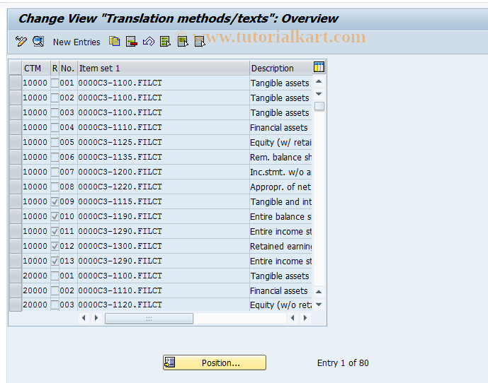 SAP TCode OC38 - C FI-LC : Table T884