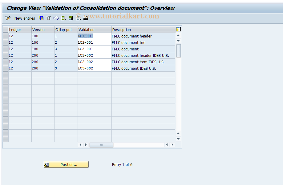 SAP TCode OC42 - C RF-KONS : Table T876V
