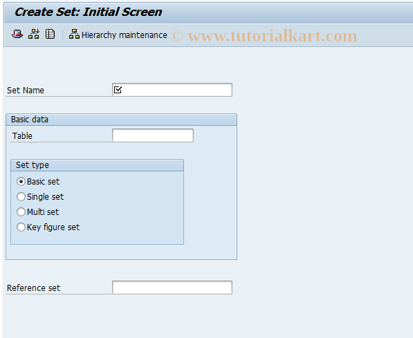 SAP TCode OCB7 - Create set