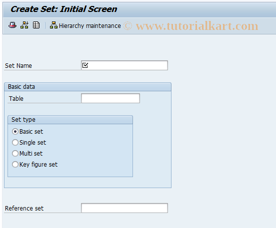 SAP TCode OCB9 - Create set