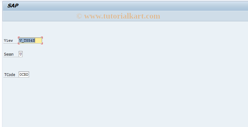 SAP TCode OCBD - C RF-KONS : Table T854S