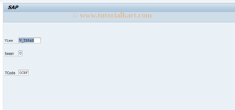 SAP TCode OCBF - C RF-KONS : Table T854S