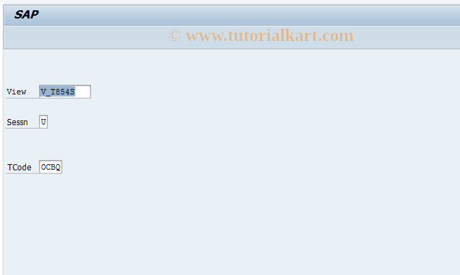 SAP TCode OCBQ - C RF-KONS : Table T854S