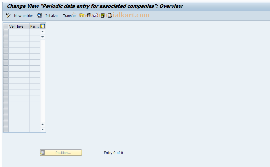 SAP TCode OCBS - C RF-KONS: Per.Equity/Earn.Adj.Table