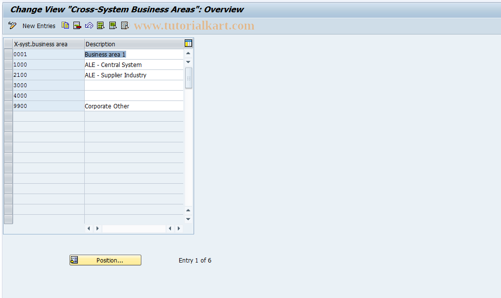 SAP TCode OCC3 - FI-LC: Table TGSBG