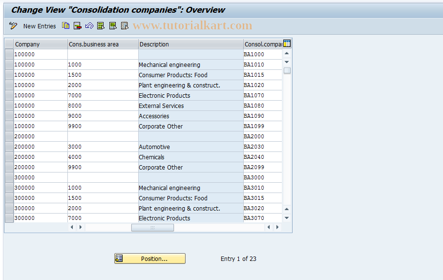 SAP TCode OCC4 - FI-LC: Table T880G