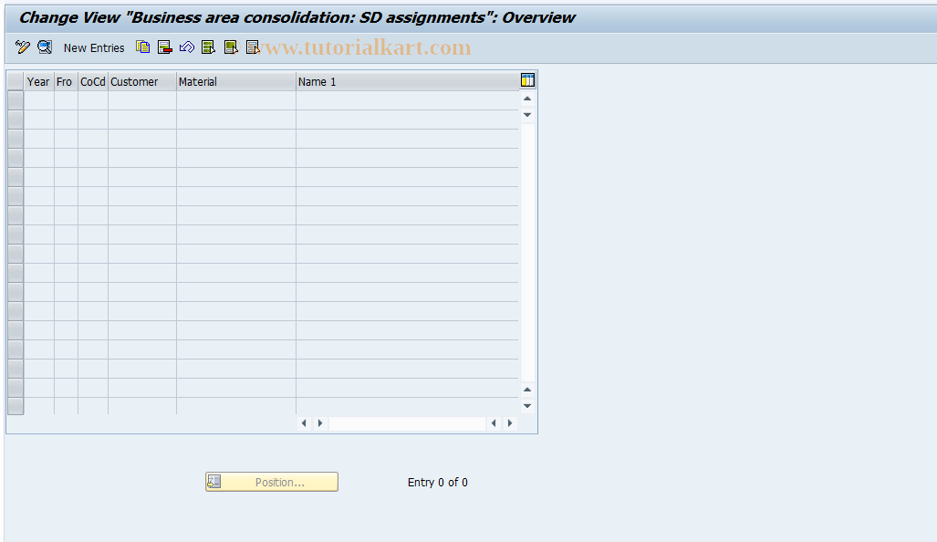 SAP TCode OCC7 - FI-LC: Table TKMGB