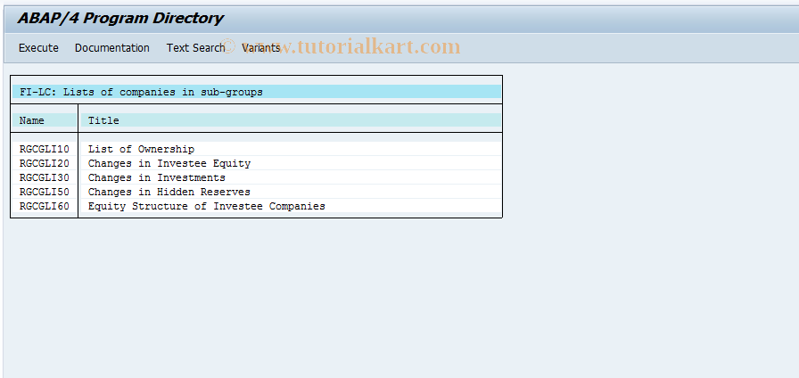 SAP TCode OCCB - Info System: Further Reports