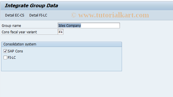 SAP TCode OCCI - Cons. Integration Settings