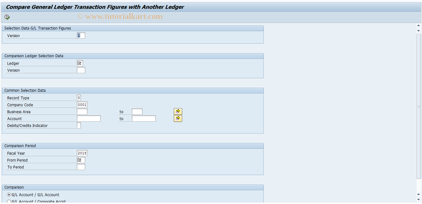 SAP TCode OCCM - Reconcile G/L Accounts/Consolidation