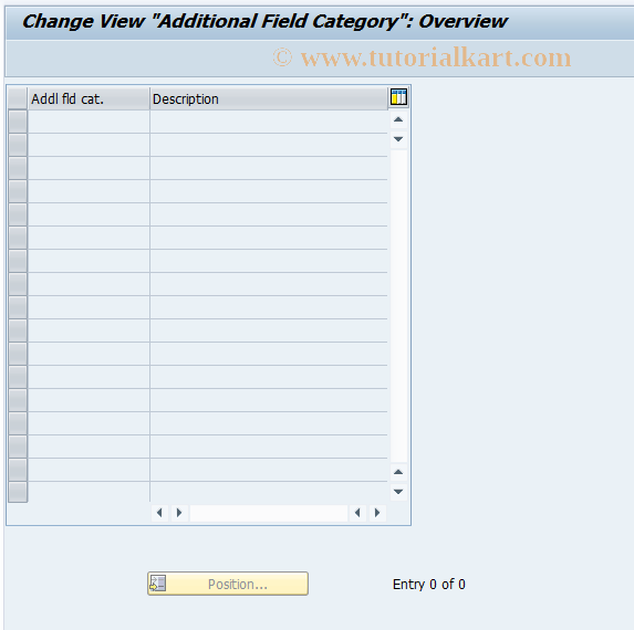 SAP TCode OCE6 - Additional Field Category