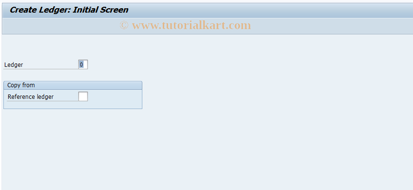 SAP TCode OCL1 - FI-LC: Create Ledger