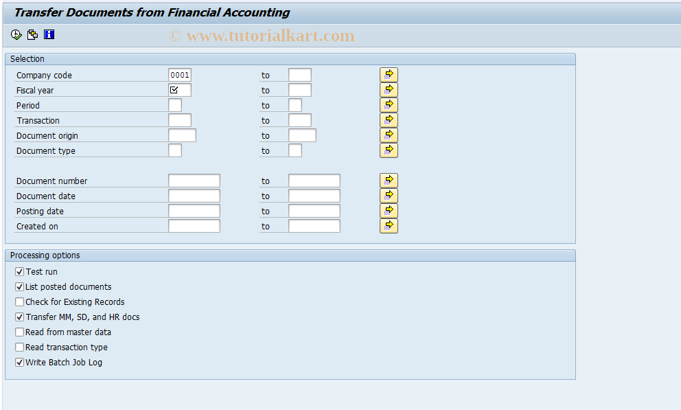 SAP TCode OCN1 - FI-LC: Repost FI data