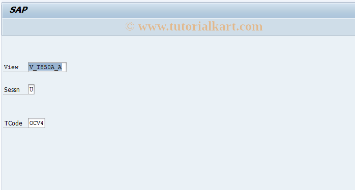 SAP TCode OCV4 - FI-LC: V_T850A_A (SY-LANGU only)
