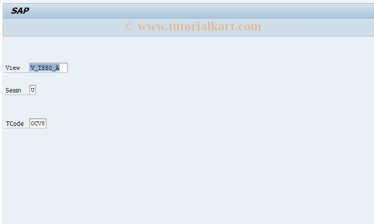 SAP TCode OCV8 - FI-LC: V_T850_A (Access entry)