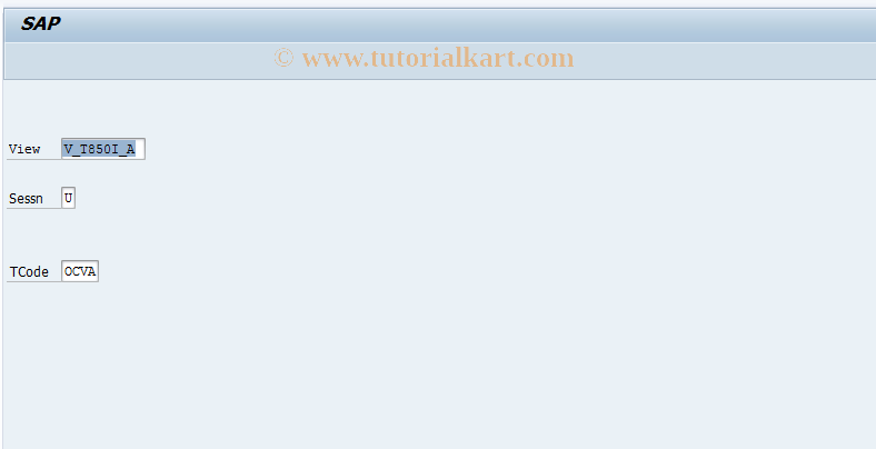 SAP TCode OCVA - FI-LC: V_T850I_A (Access entry)
