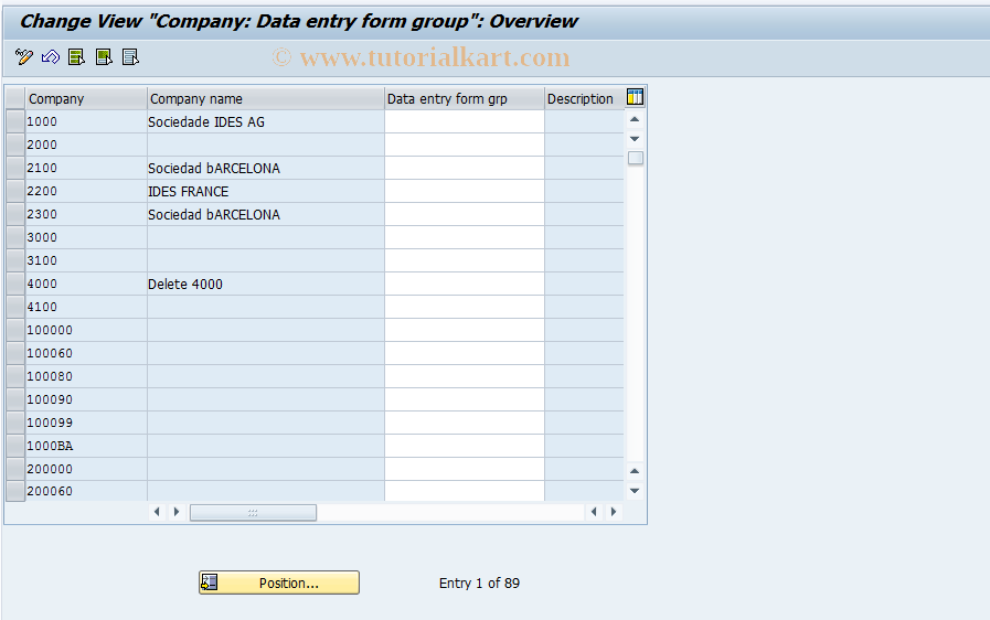 SAP TCode OCVE - FI-LC: V_T850_D (only DE form group)
