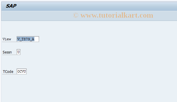 SAP TCode OCVU - FI-LC: V_T879_A ('K3', only SY-LANGU)