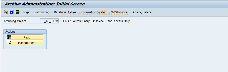 SAP TCode OCY11 - Create Line Item Archive
