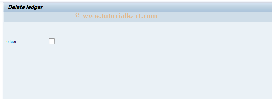 SAP TCode OCZ4 - FI-SS: Delete Add. Ledger