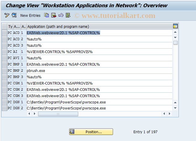 SAP TCode OD25 - Application