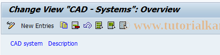 SAP TCode OD40 - CAD System