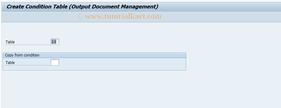 SAP TCode OD70 - Create Conditions Table (DMS)