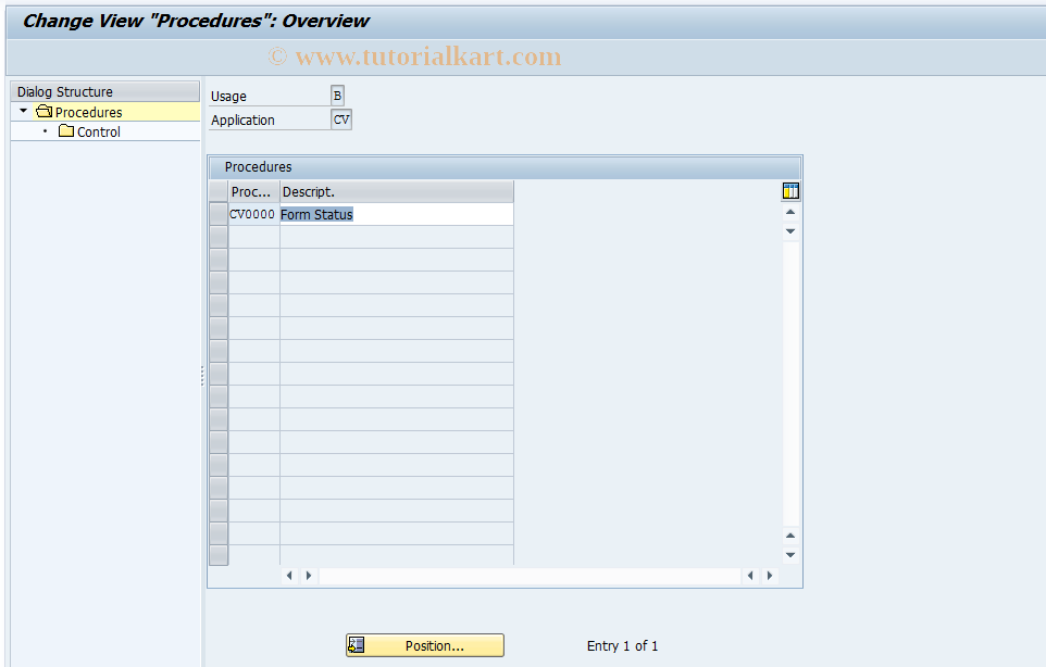 SAP TCode OD77 - Document Output Determ. Procedure