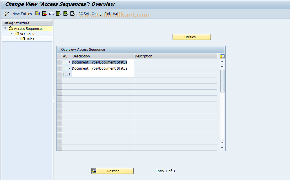 SAP TCode OD79 - Document Output Access Sequence