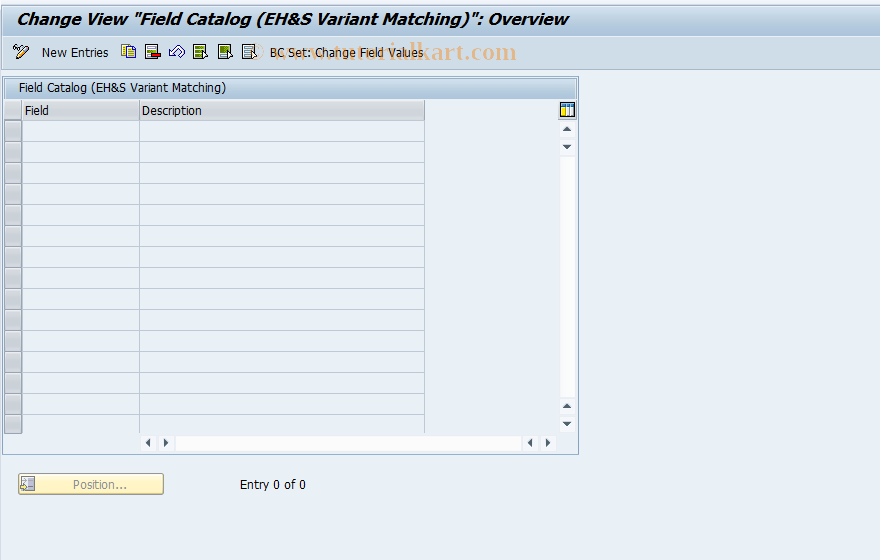 SAP TCode OEH4 - Field Catalog Variants V_T681F