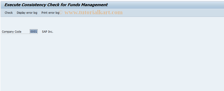 SAP TCode OF09 - Funds Management Consistency Check
