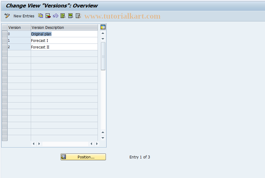 SAP TCode OF21 - FM: Budget Versions