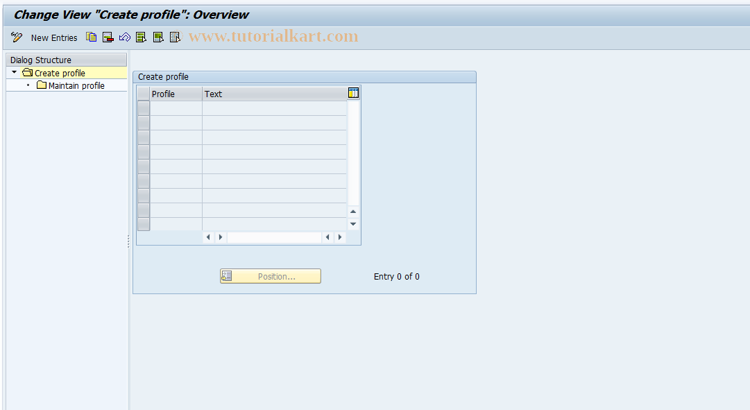 SAP TCode OF28 - Maintain Commitment Type Profile