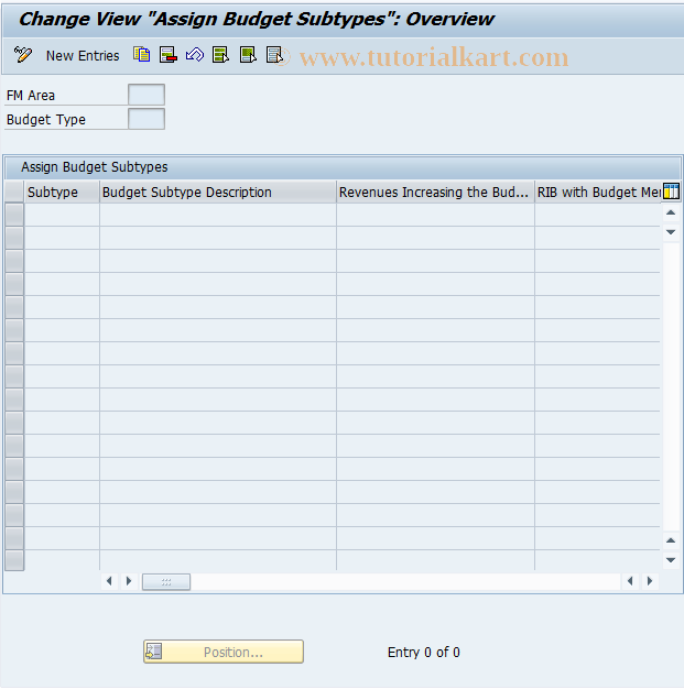 SAP TCode OF4B - Assign transaction/subtransaction